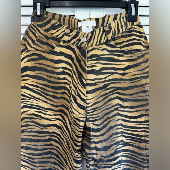 Animal tiger print wide leg high wasted jeans Women’s medium - Picture 4 of 9